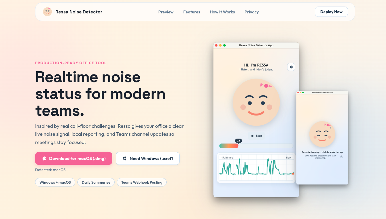 Ressa Noise Detector screenshot